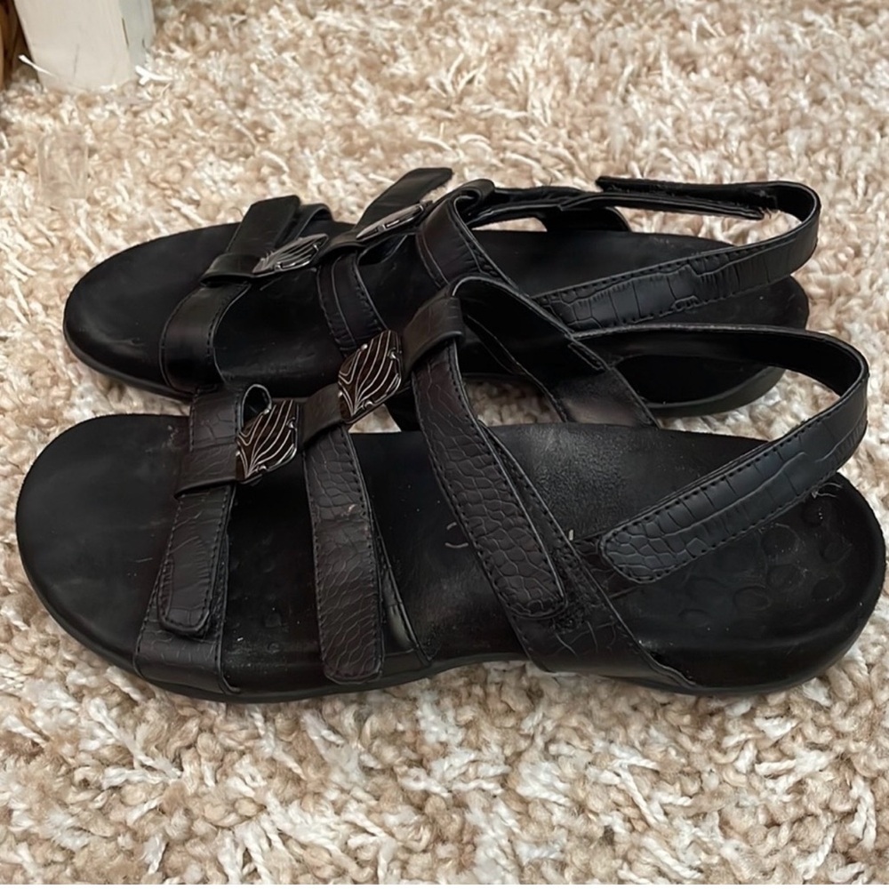 Vionic Amber Adjustable Black Crocodile Sandals W… - image 2